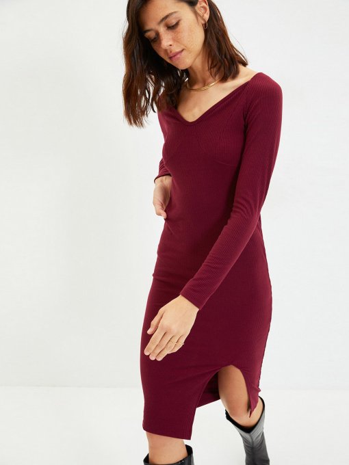 Платье миди Trendyol модель TWOAW22EL0439/Bordo Фото