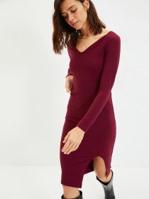 Сукня міді Trendyol модель TWOAW22EL0439/Bordo Фото