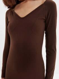 Платье миди Trendyol модель TWOAW22EL0439/Koyu Kahverengi Фото