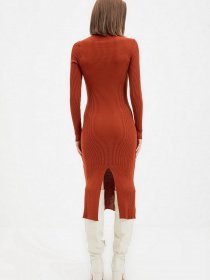 Платье миди Trendyol модель TWOAW22EL0614/Kiremit Фото