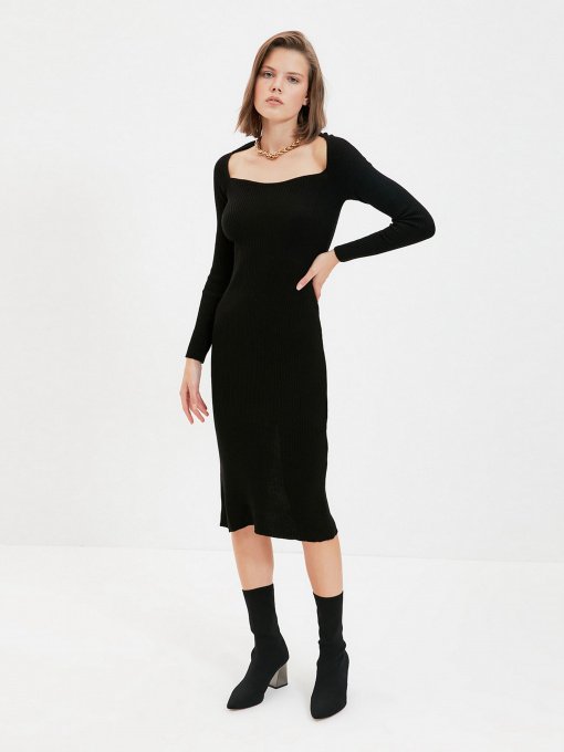 Платье миди Trendyol модель TWOAW22EL0614/Siyah Фото