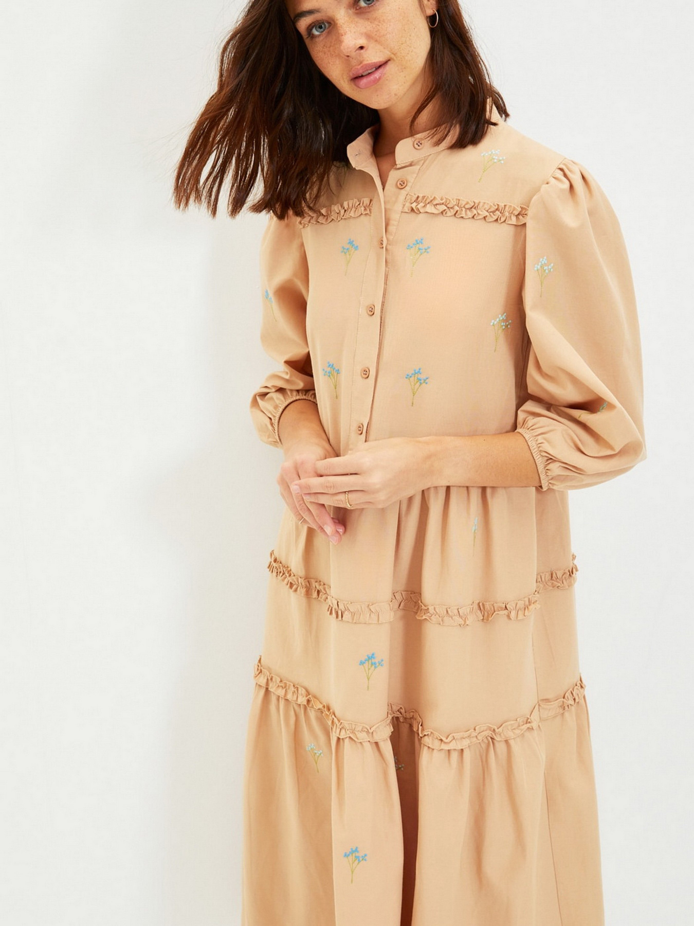 Платье миди Trendyol модель TWOAW22EL0882/Camel Фото