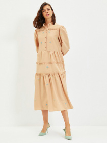 Платье миди Trendyol модель TWOAW22EL0882/Camel Фото