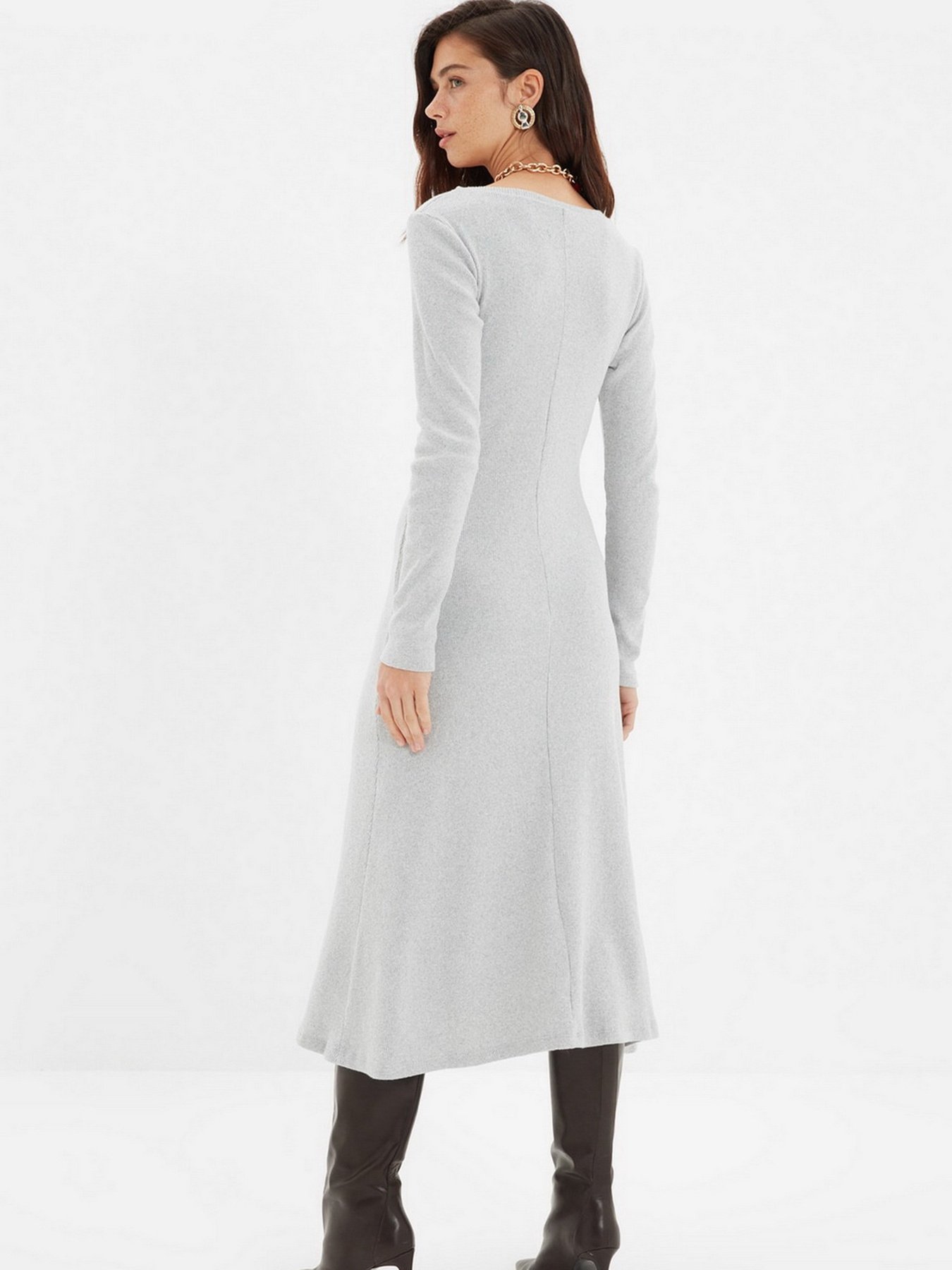 Платье миди Trendyol модель TWOAW22EL1382/Gri Фото