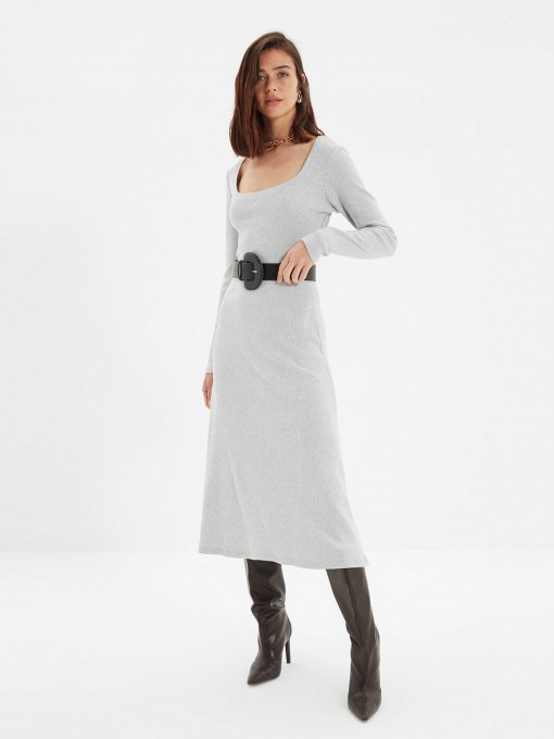 Платье миди Trendyol модель TWOAW22EL1382/Gri Фото