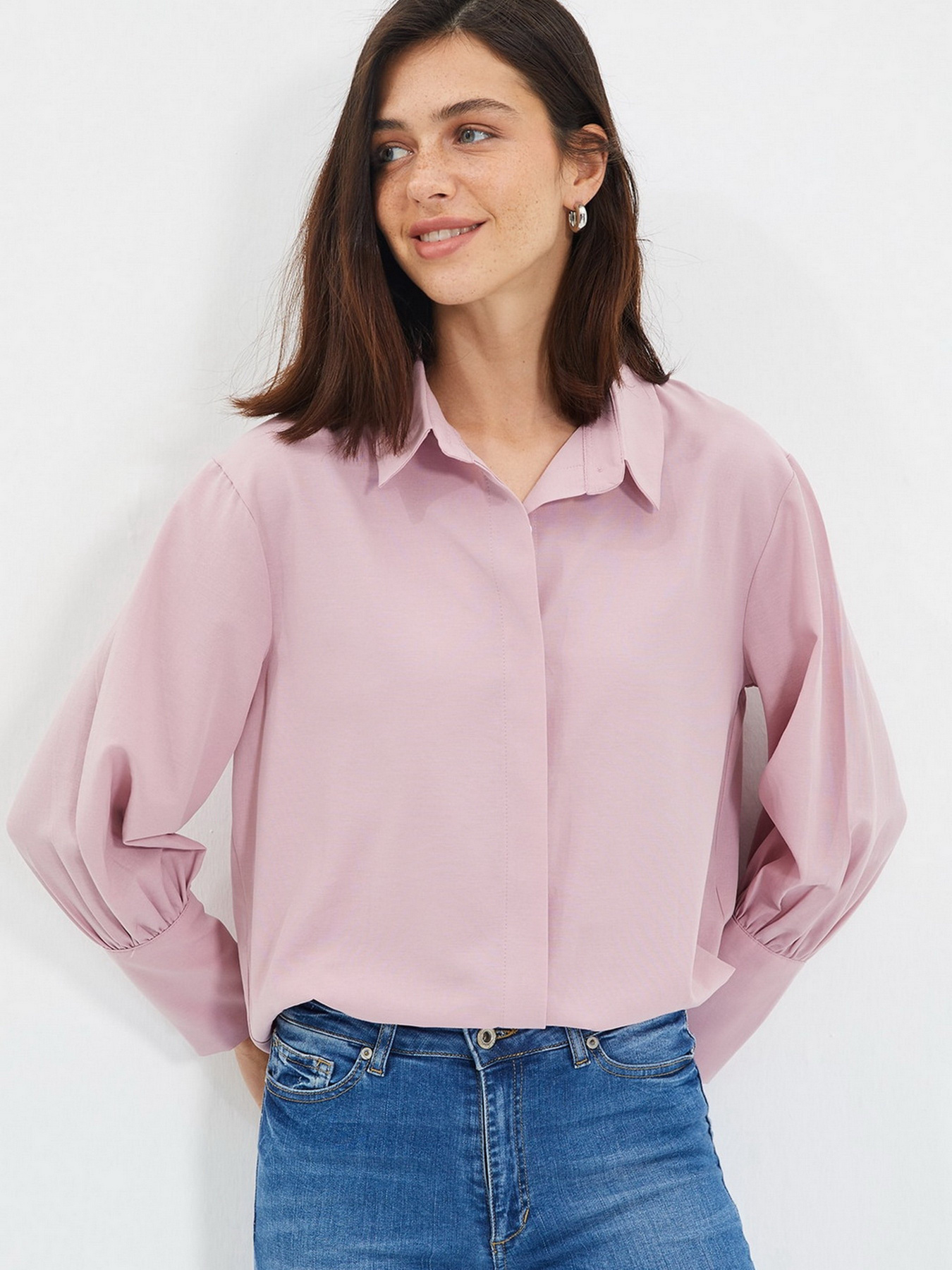 Рубашка Trendyol модель TWOAW22GO0509/Lila Фото