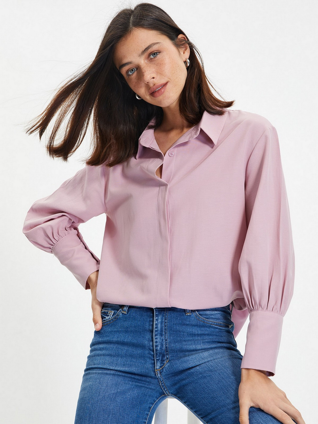 Рубашка Trendyol модель TWOAW22GO0509/Lila Фото