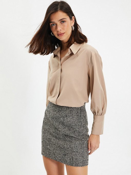 Сорочка повсякденна Trendyol модель TWOAW22GO0509/Vizon Фото