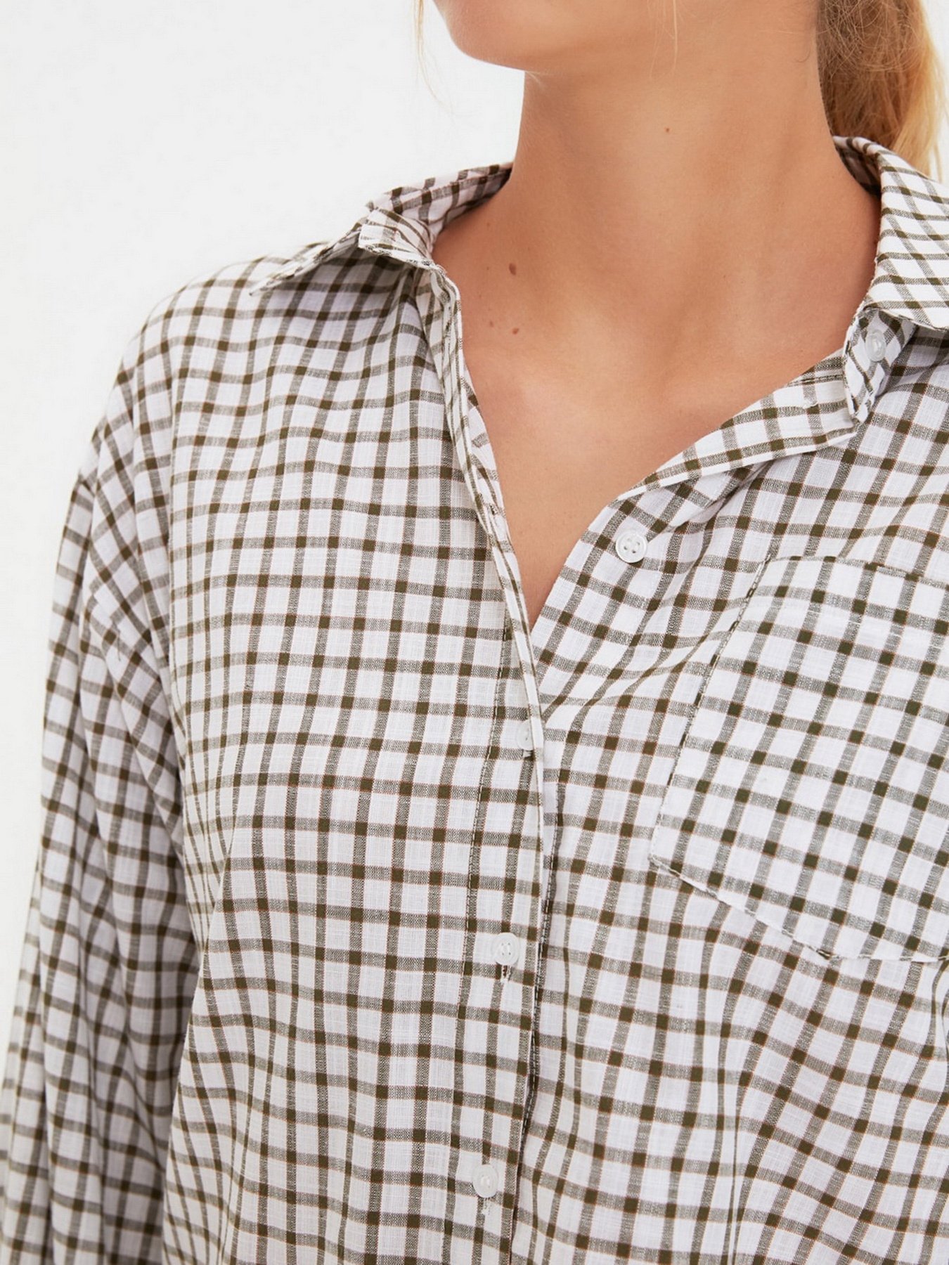 Сорочка повсякденна Trendyol модель TWOAW22GO0825/Haki Сорочка повсякденна Trendyol модель TWOAW22GO0825/Haki Фото