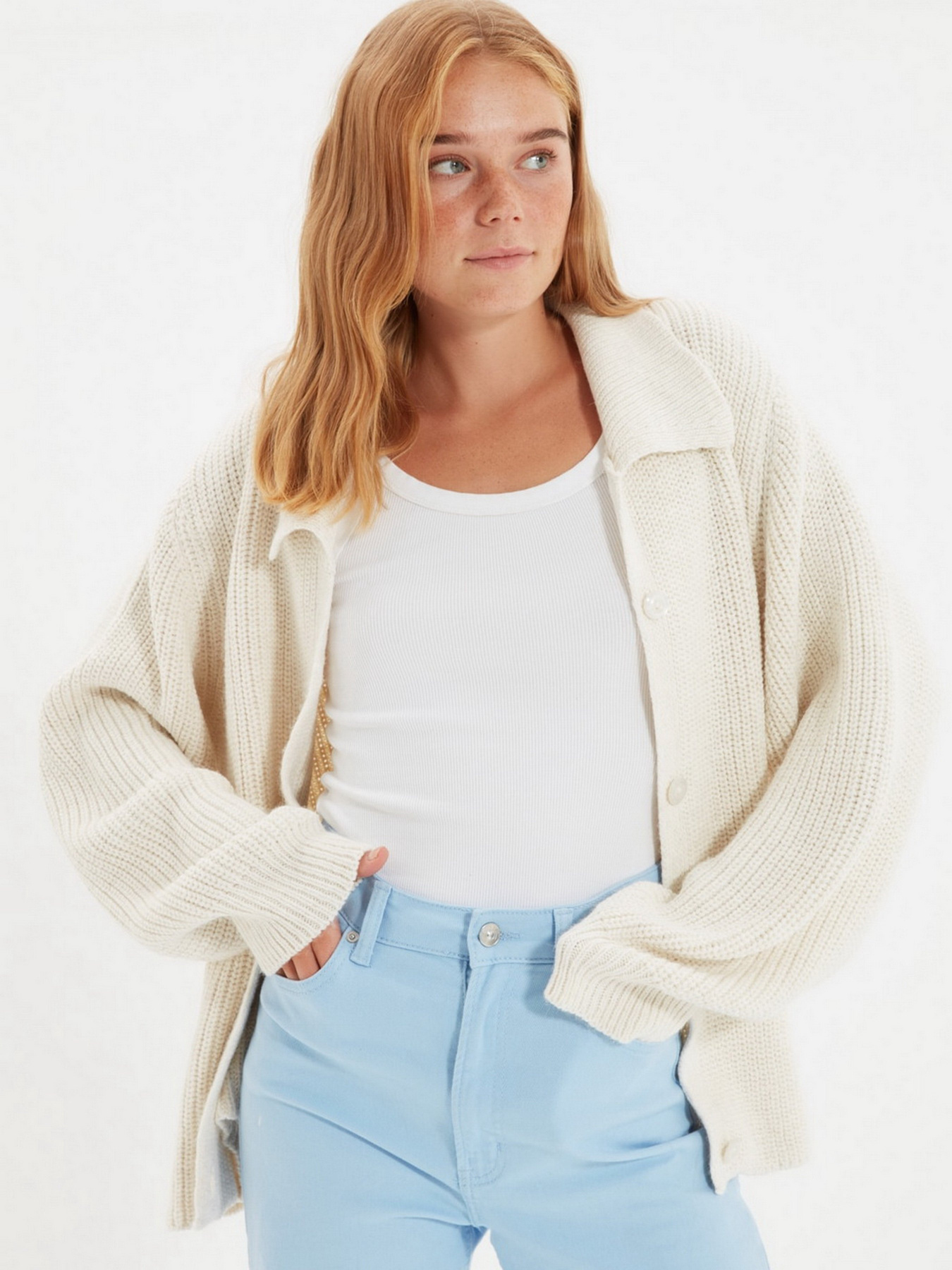 Кардиган Trendyol модель TWOAW22HI1019/Ekru Фото