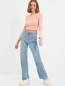 Прямые джинсы Trendyol Wide Leg модель TWOAW22JE0688/Mavi Фото