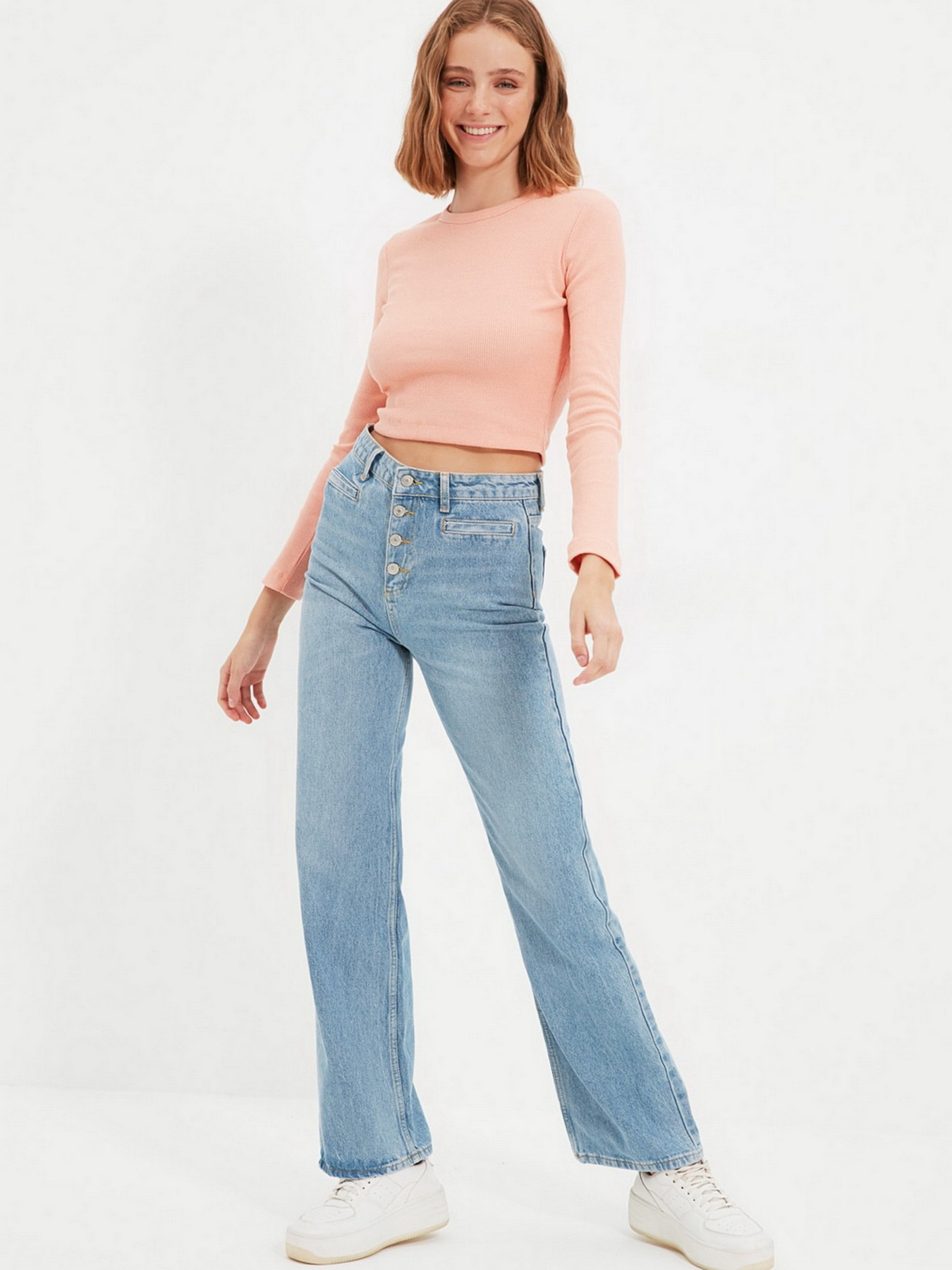 Прямі джинси Trendyol Wide Leg модель TWOAW22JE0688/Mavi Фото