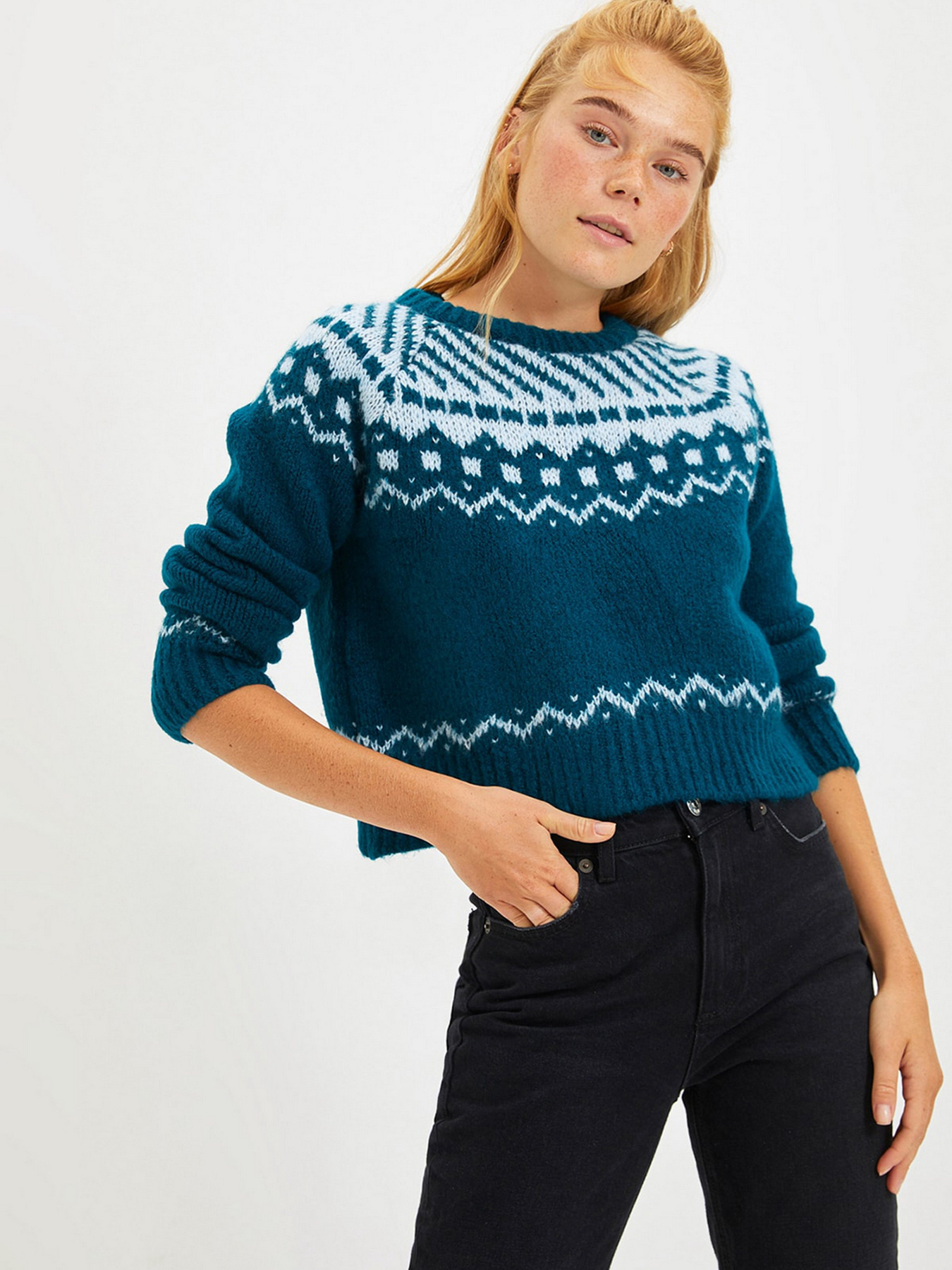 Свитер Trendyol модель TWOAW22KZ1536/Petrol Фото