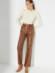 Брюки повседневные Trendyol модель TWOAW22PL0008/Camel Фото