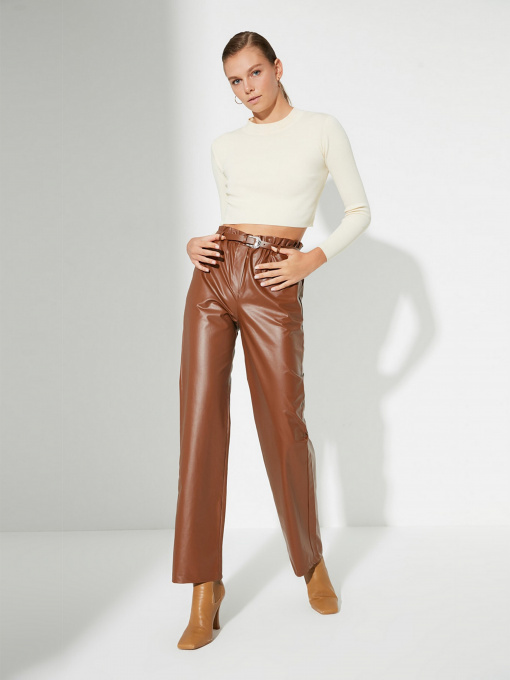 Повседневные штаны Trendyol модель TWOAW22PL0008/Camel Фото