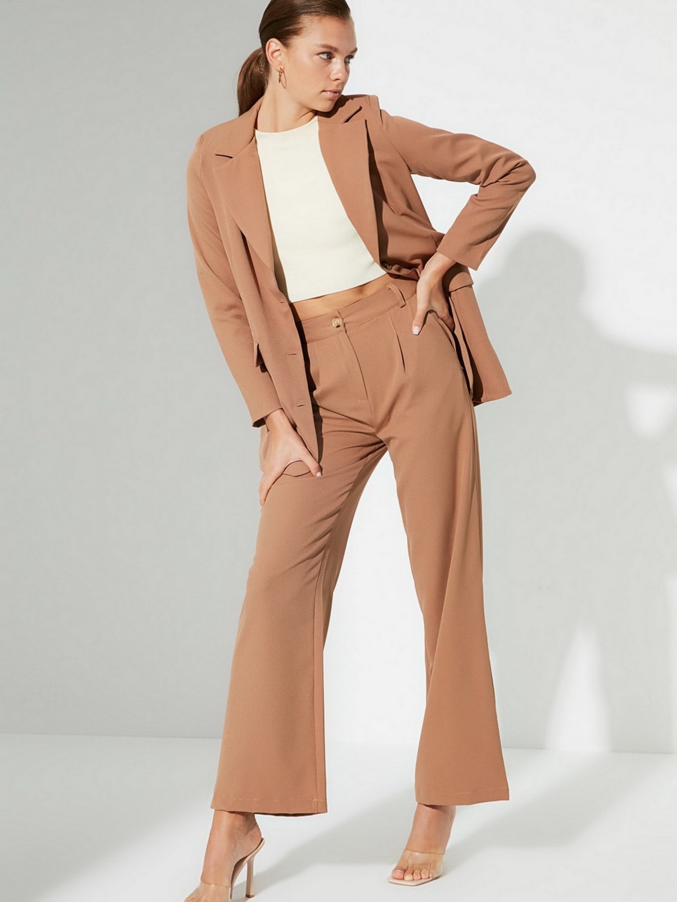 Брюки палаццо Trendyol модель TWOAW22PL0154/Kahverengi Фото