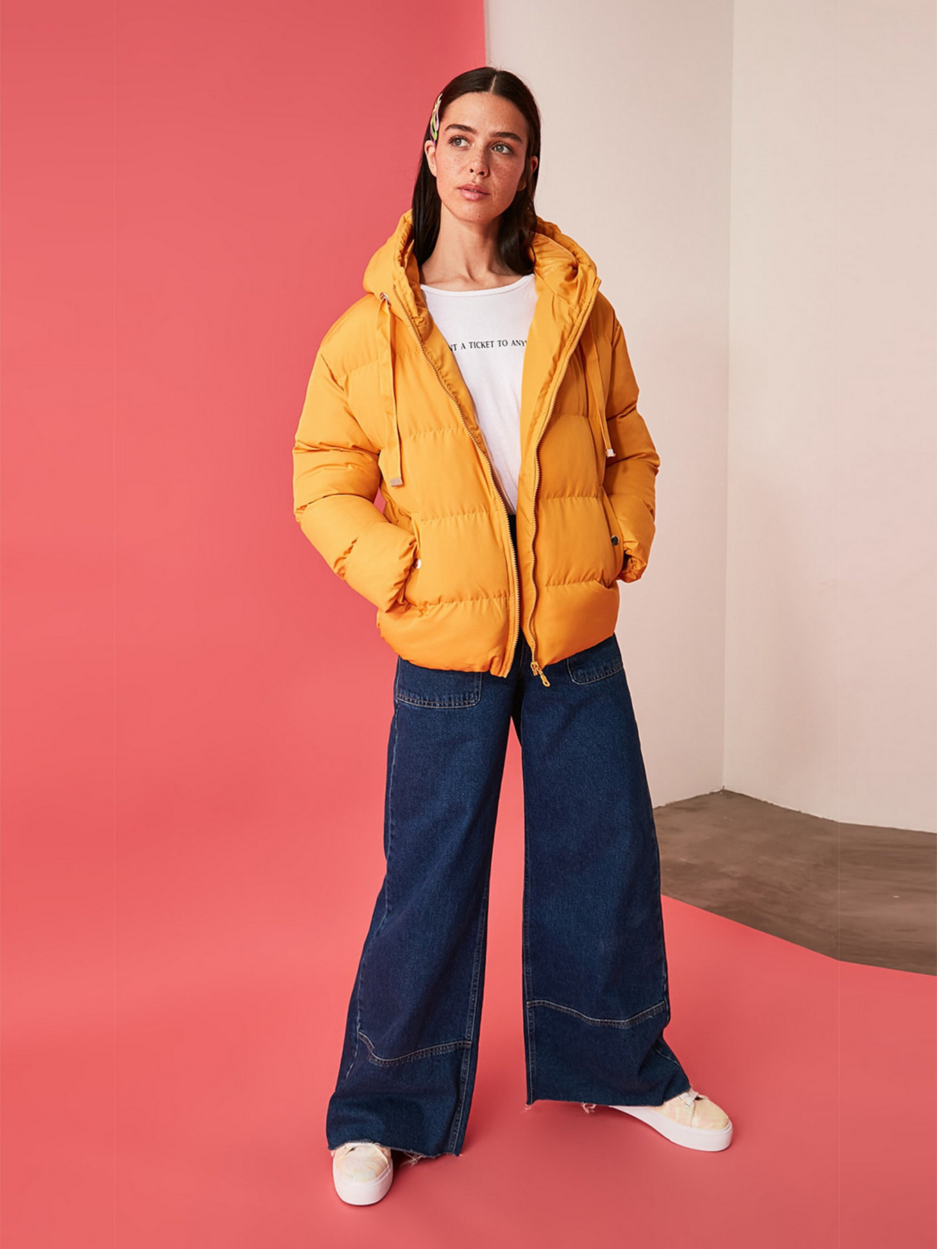 Пуховик Trendyol модель TWOAW21MO0022/Hardal Фото