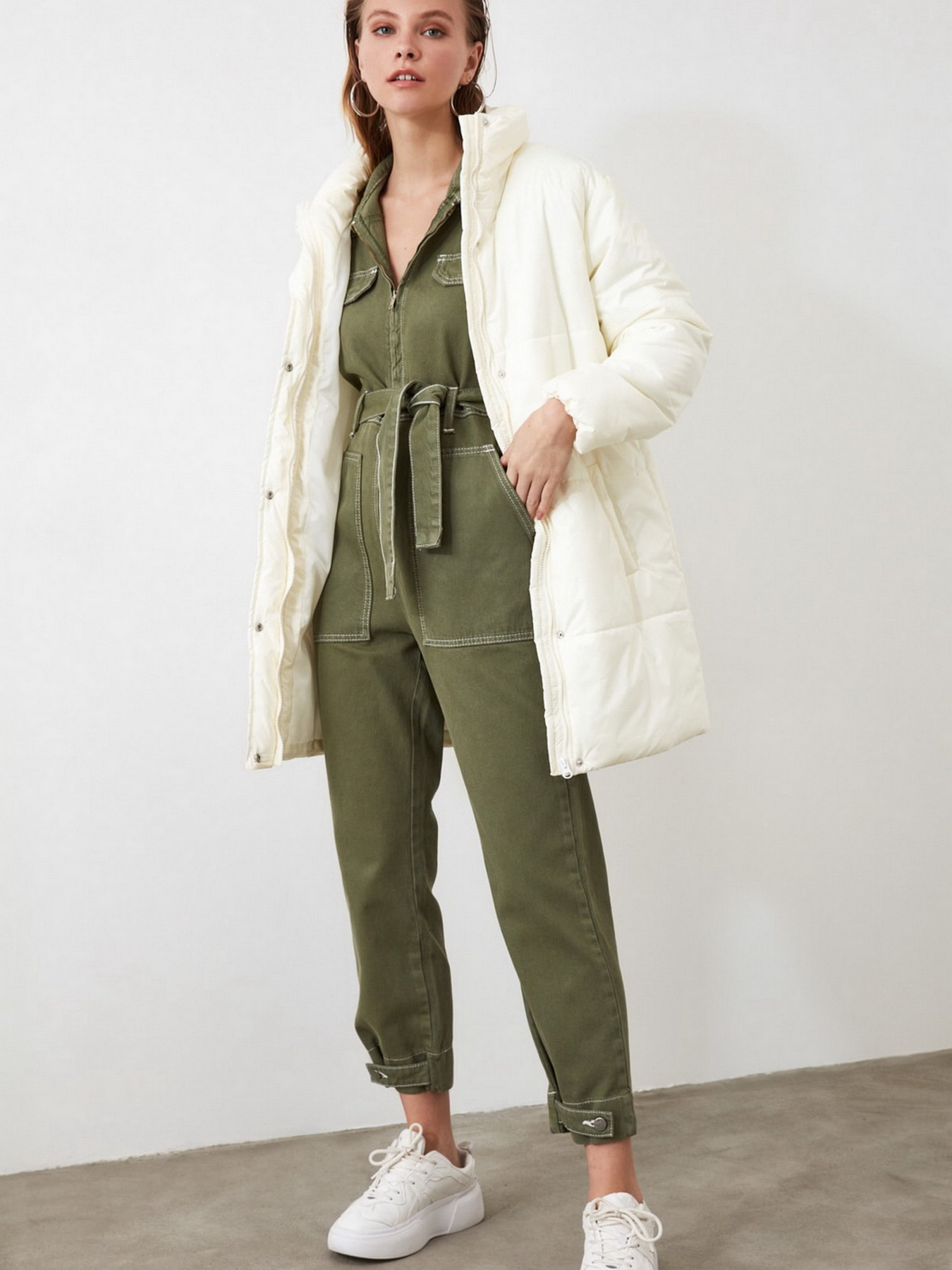 Пуховик Trendyol модель TWOAW21MO0054/Ekru Фото