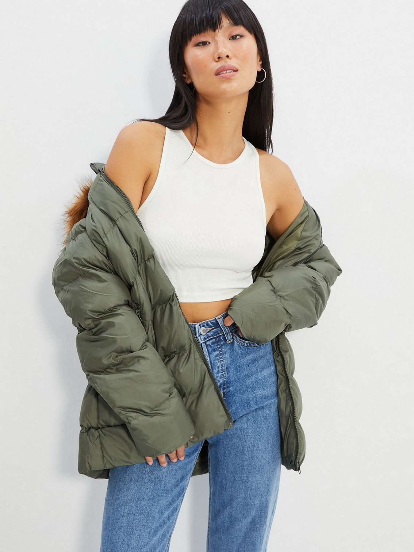 Пуховик Trendyol модель TWOAW22MO0275/Haki Фото