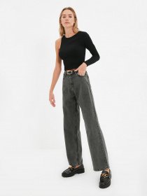 Широкі джинси Trendyol Wide Leg модель TWOAW22JE0794/Antrasit Фото
