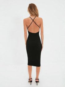 Платье миди Trendyol модель TPRAW22EL1040/Siyah Фото