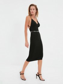 Платье миди Trendyol модель TPRAW22EL1040/Siyah Фото