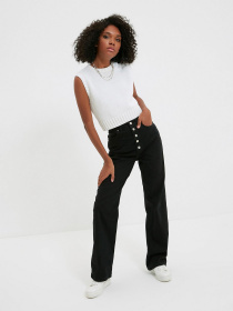 Широкі джинси Trendyol Wide Leg модель TWOAW22JE1372/Siyah Фото