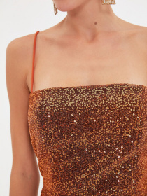 Платье миди Trendyol модель TPRAW22EL1911/Bronz Фото