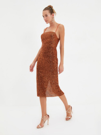 Платье миди Trendyol модель TPRAW22EL1911/Bronz Фото