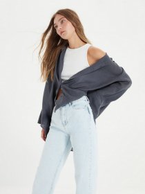 Прямые джинсы Trendyol Wide Leg модель TWOAW22JE0457/Acik Mavi Фото