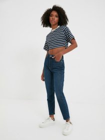 Джинси мом Trendyol Mom модель TWOAW22JE1277/Koyu Mavi Фото