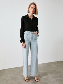 Широкие джинсы Trendyol Wide Leg модель TWOAW21JE0573/Gri Фото