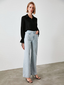 Широкие джинсы Trendyol Wide Leg модель TWOAW21JE0573/Gri Фото