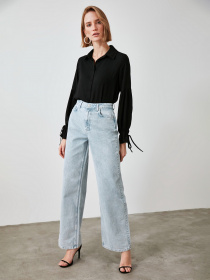 Широкі джинси Trendyol Wide Leg модель TWOAW21JE0573/Gri Фото