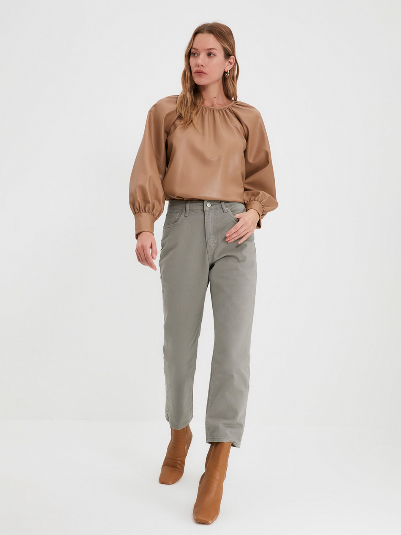 Прямі джинси Trendyol Straight модель TWOAW22JE1073/Gri Фото