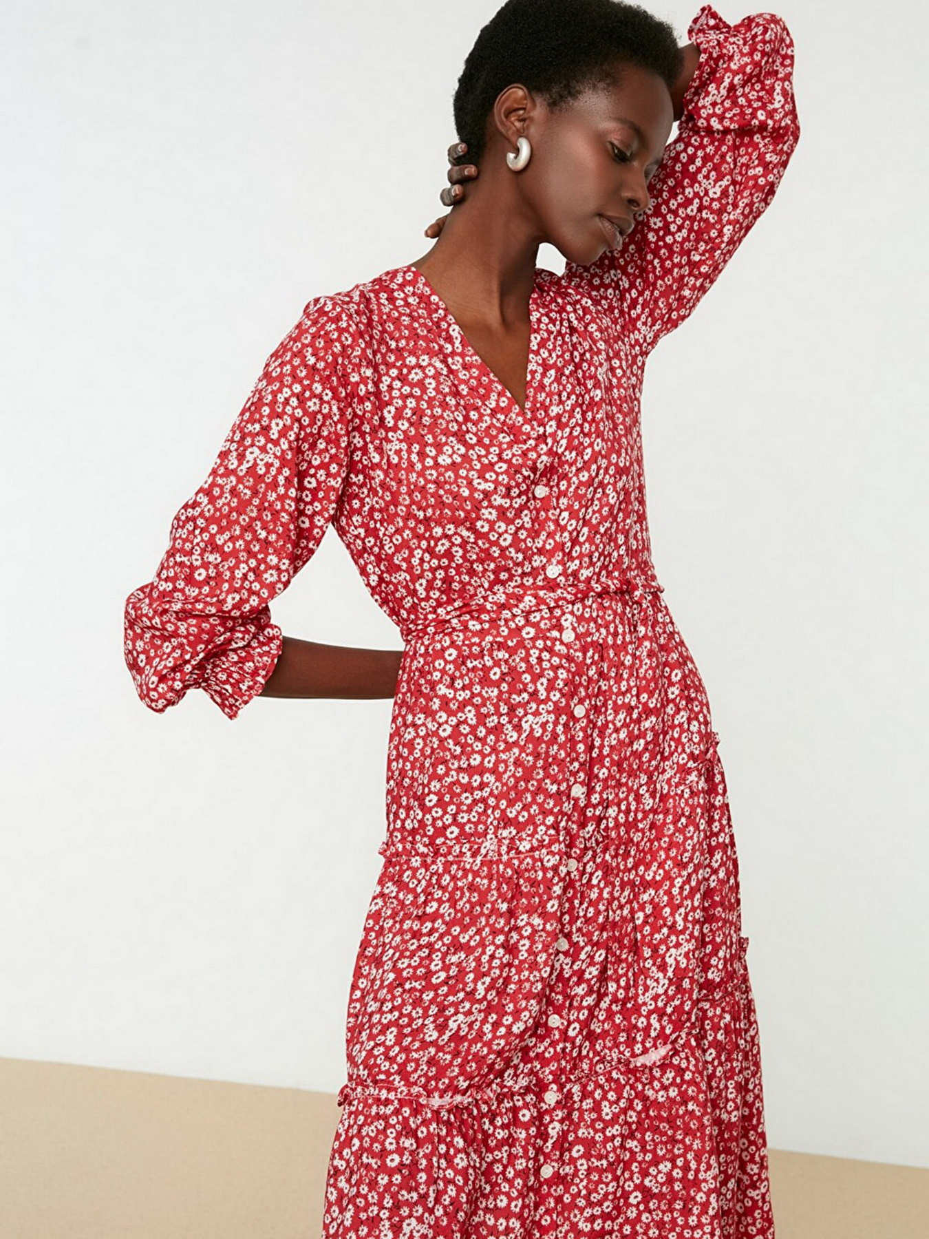 Платье миди Trendyol модель TWOSS22EL0266/Kirmizi Фото