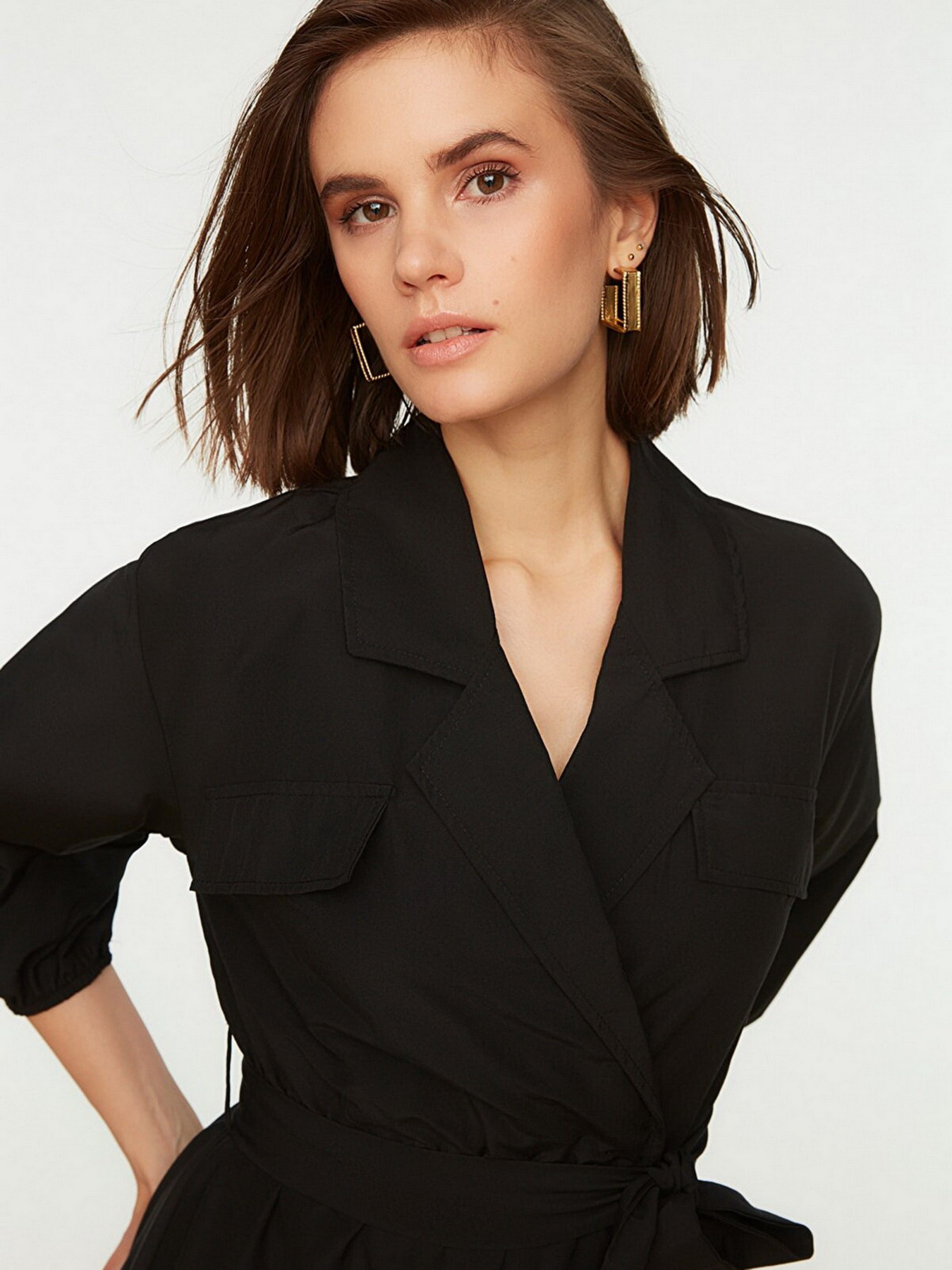 Платье миди Trendyol модель TWOSS22EL0116/Siyah Фото