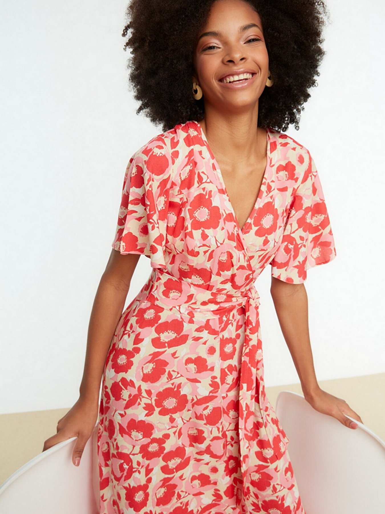 Платье миди Trendyol модель TWOSS22EL0168/Pembe Фото