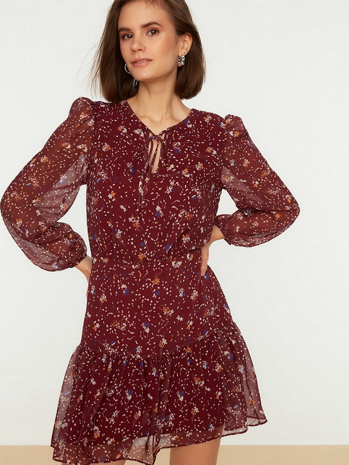 Сукня міні Trendyol модель TWOSS22EL0124/Bordo Фото