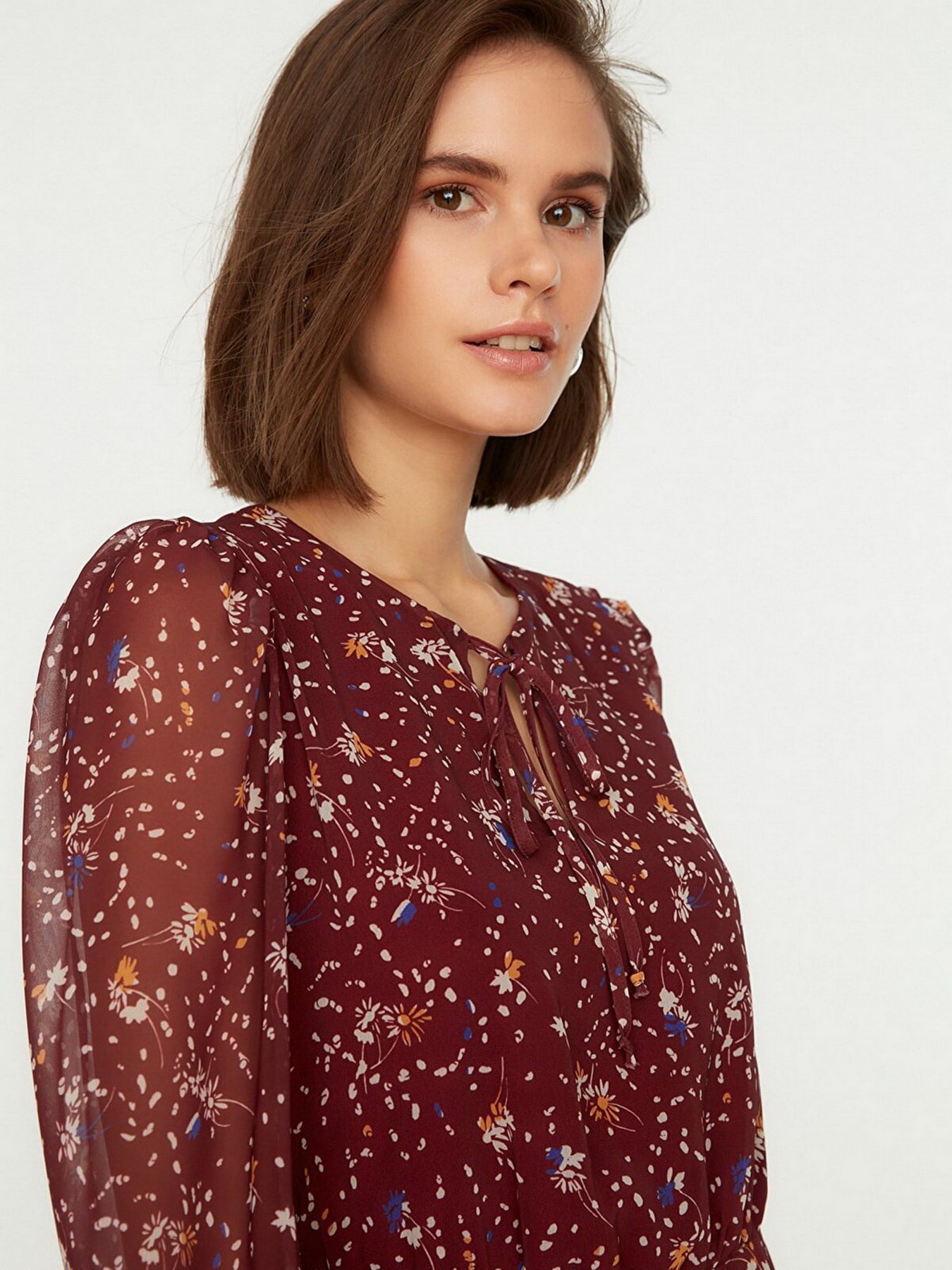 Сукня міні Trendyol модель TWOSS22EL0124/Bordo Фото