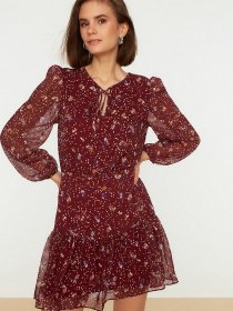 Сукня міні Trendyol модель TWOSS22EL0124/Bordo Фото