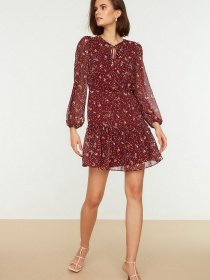 Сукня міні Trendyol модель TWOSS22EL0124/Bordo Фото