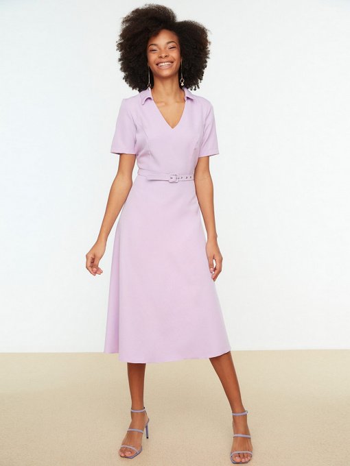 Платье миди Trendyol модель TWOSS22EL0139/Lila Фото