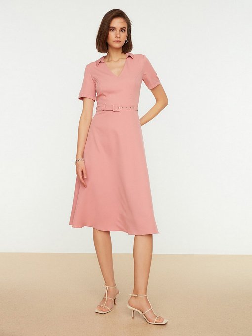 Сукня міді Trendyol модель TWOSS22EL0139/Gul Kurusu Фото