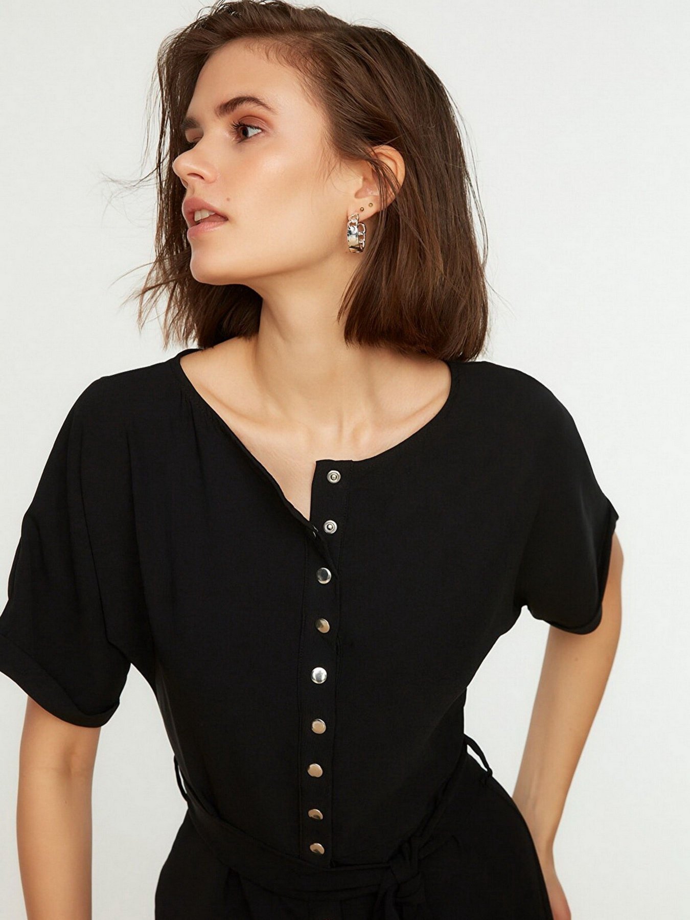 Платье миди Trendyol модель TWOSS22EL0075/Siyah Фото