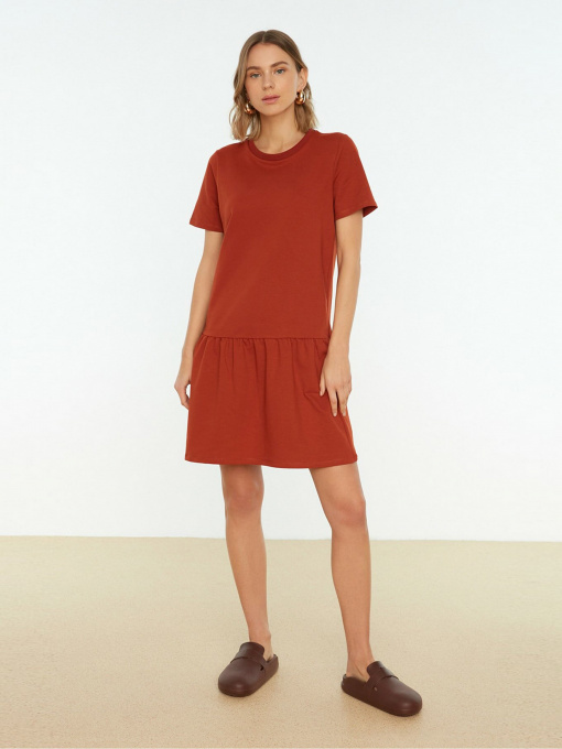 Платье-футболка Trendyol модель TWOSS22EL0825/Camel Фото