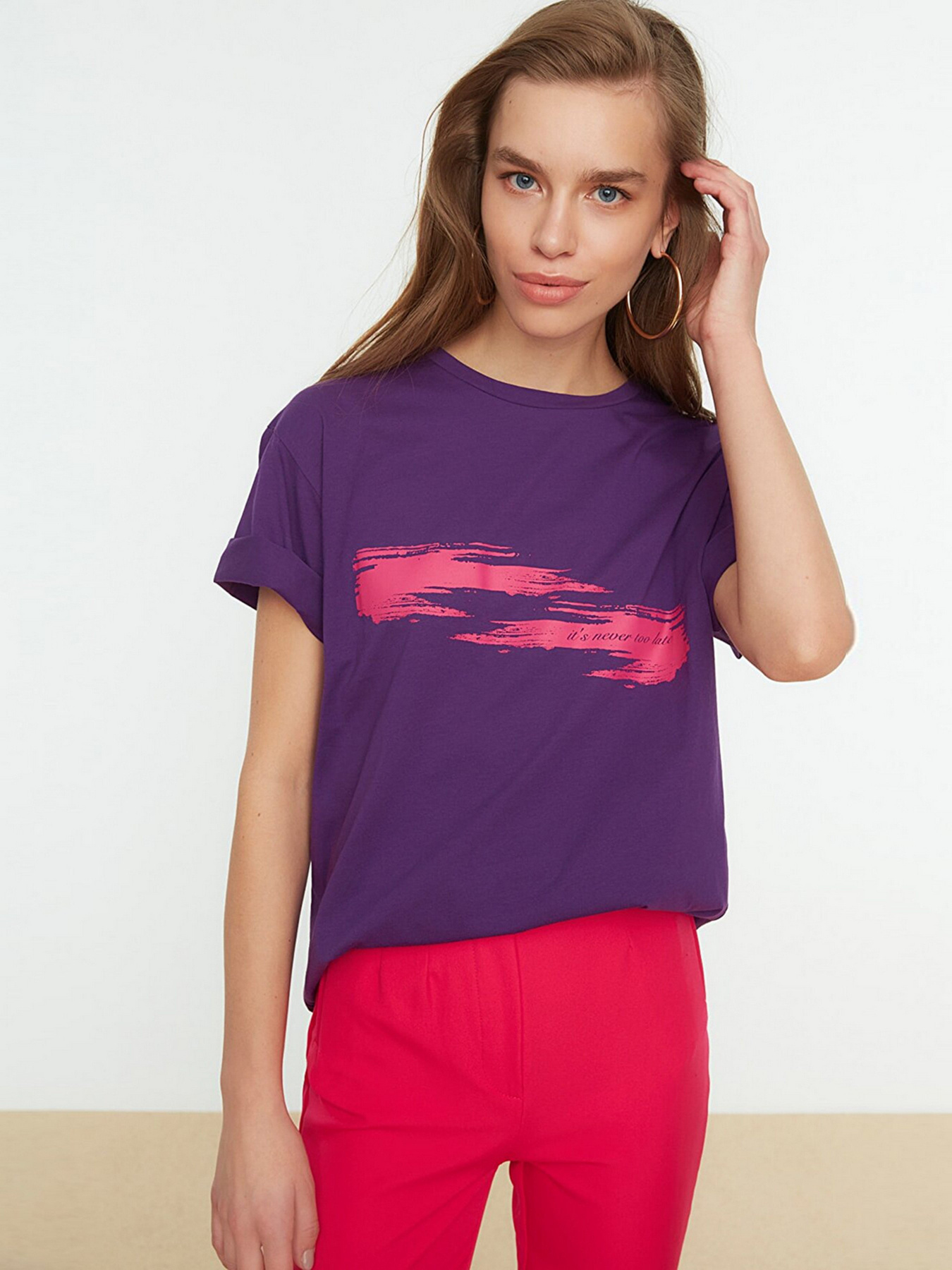 Футболка Trendyol модель TWOSS22TS0546/Mor Фото