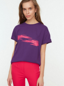Футболка Trendyol модель TWOSS22TS0546/Mor Фото