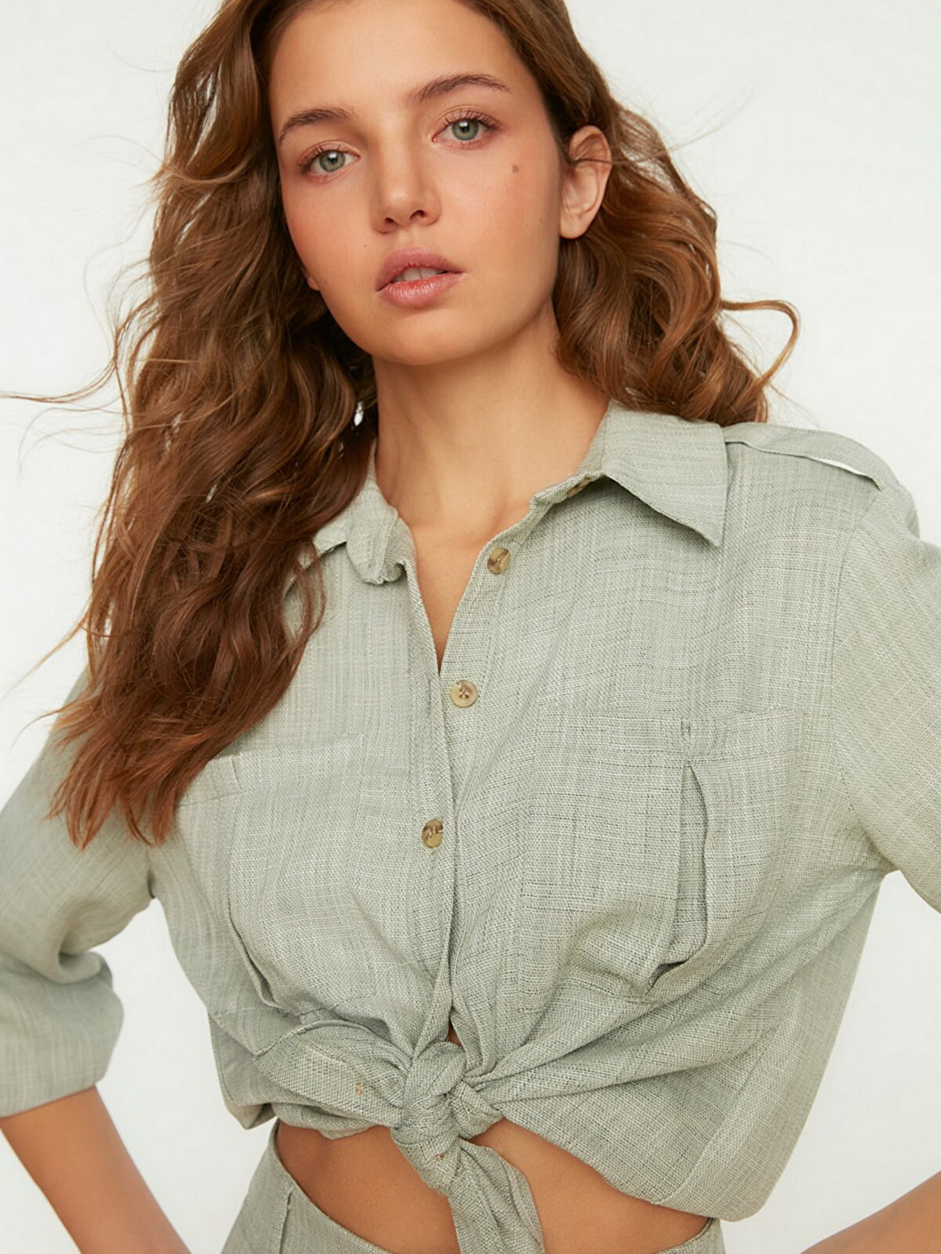 Блуза Trendyol модель TWOSS22GO0195/Haki Фото