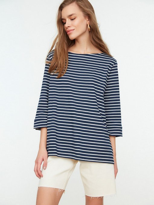 Лонгслив Trendyol модель TWOSS22BZ0691/Lacivert Фото